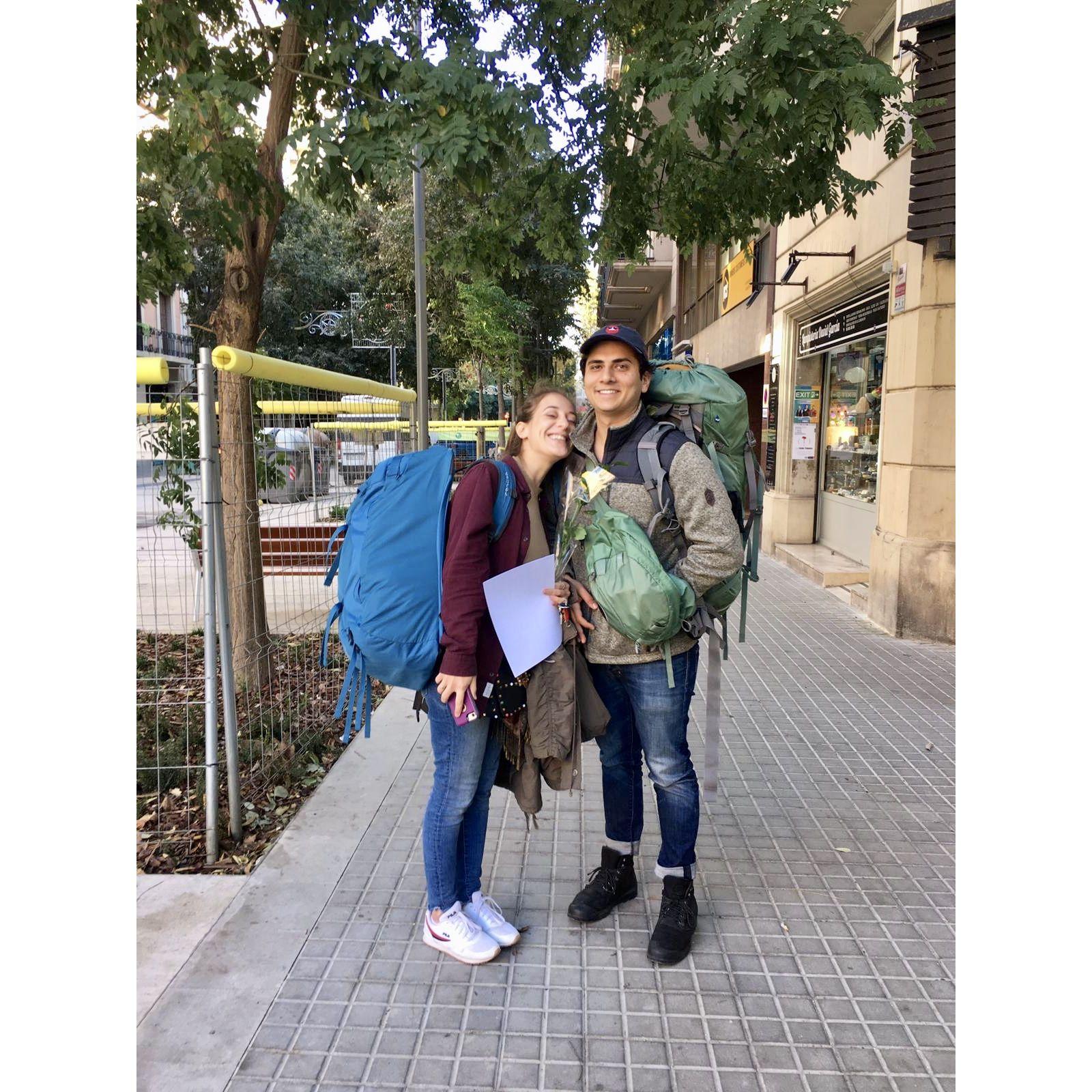 Barcelona, 2019 - learning we travel internationally well together :)