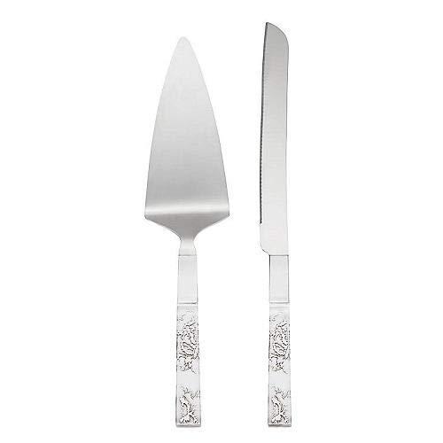 Lenox Silver Peony 2-Piece Dessert Set, 0.65 LB, Metallic