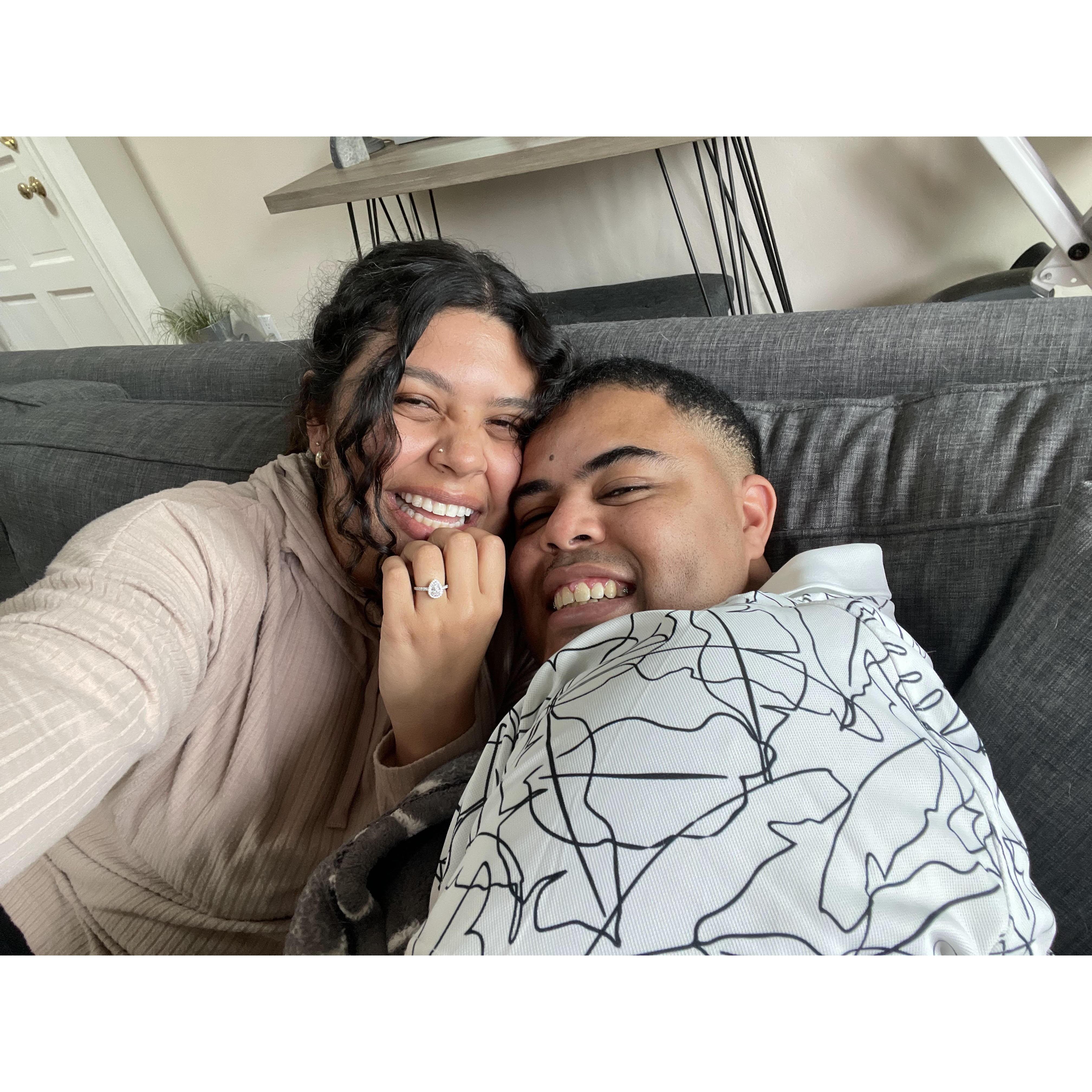 This is one of the first photos we took together after D proposed.