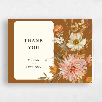 Dark Ochre, Brown Wedding Thank You - Lysete Landscape