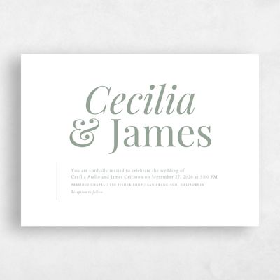 Green Landscape Wedding Invitation - Brunswick Landscape