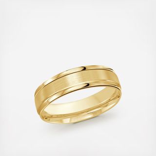 Men's Satin-Finish Polished Edge Wedding Ring
