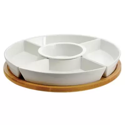 Elama Signature 6-Piece Lazy Susan Appetizer Serving Set