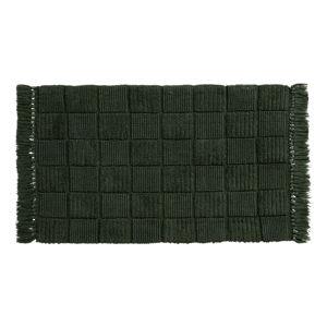Ivory Handwoven Checkered Bath Mat