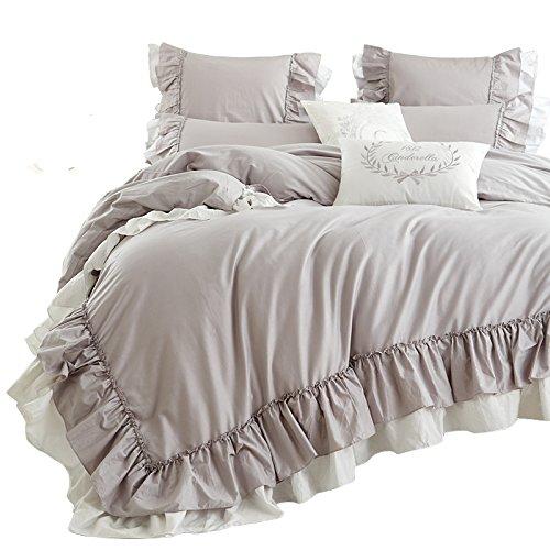 Queen's House Cotton Duvet Cover Taupe Bedding Set Queen Size