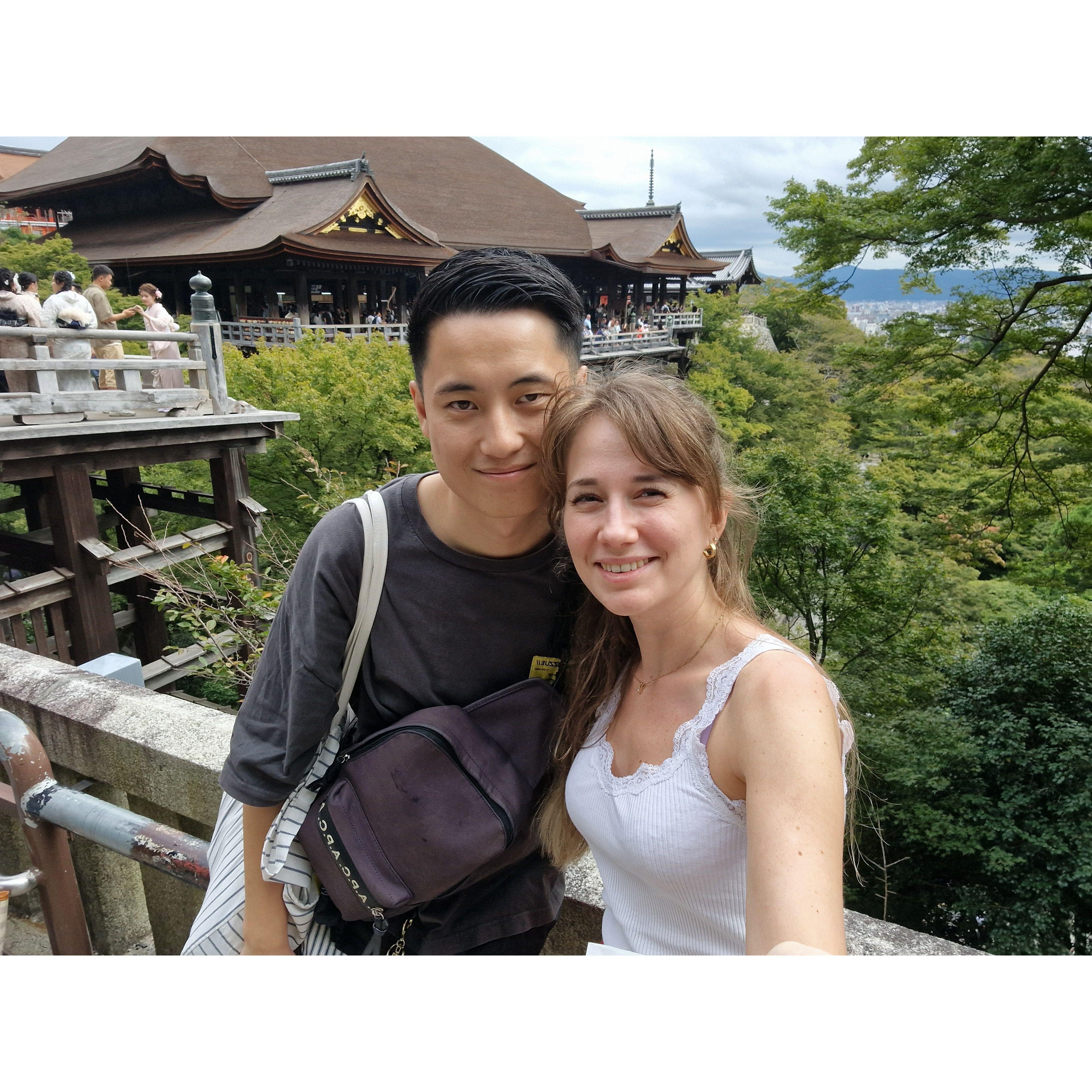 Dragging Jonas along to the 57th temple of the day in Kyoto, Japan.