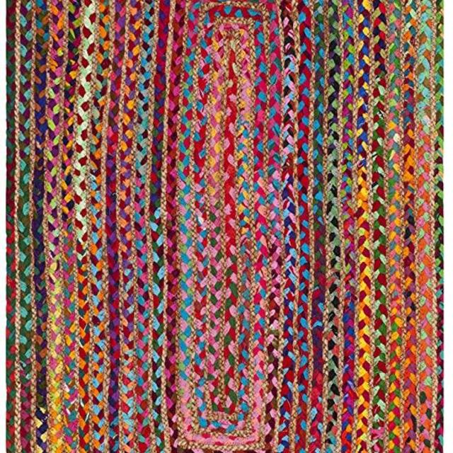 Safavieh Cape Cod Collection CAP202A Hand-Woven Jute and Cotton Area Rug, 2' x 3', Red/Multi