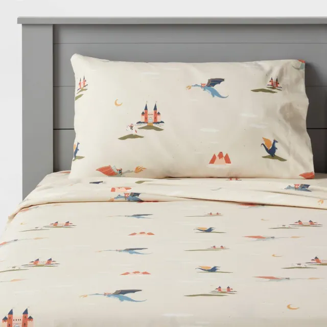 Queen Dragon Cotton Kids' Sheet Set - Pillowfort™