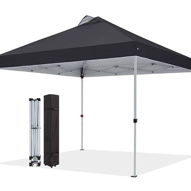 COOSHADE Durable Ez Pop-up Canopy Tent with Wheeled Bag (10x10,Black)