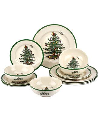 Christmas Tree 12-Pc. Dinnerware Set, Created for Macy's