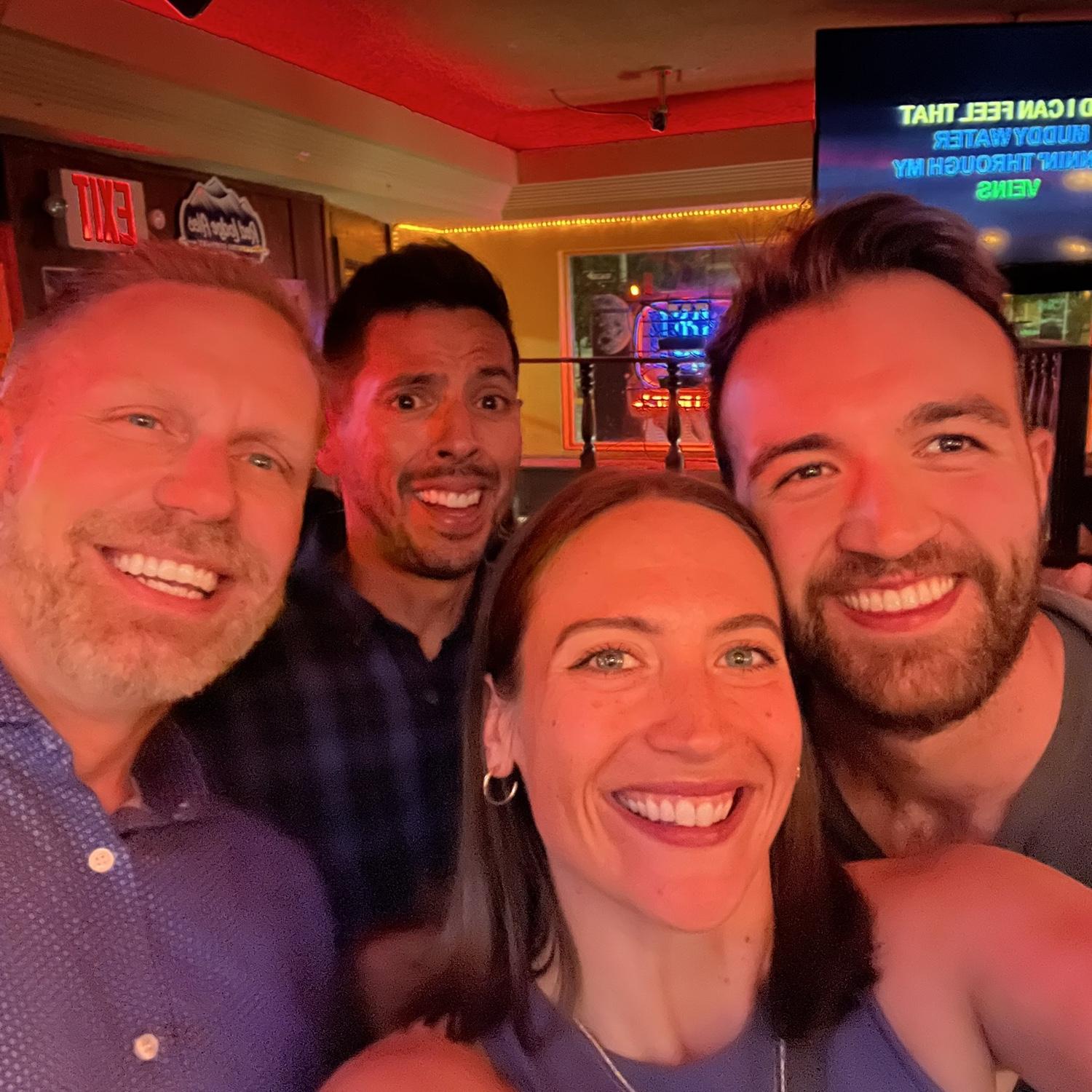 Our first photo together ever at the infamous Crystal Lounge! Megan was moments away from an Irish goodbye