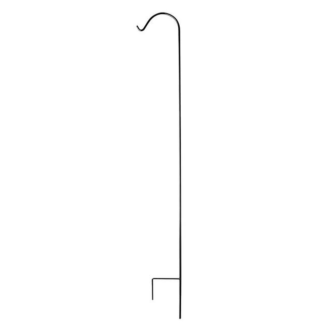 Ashman Black Shepherd Hook 92 Inch, 15MM Thick, Solid Metal Single Piece Hook, Super Strong, Rust Resistant, Hanging Plant Baskets, Wind Chimes, Lanterns, Heavy Bird Feeders & More (Pack of 1)