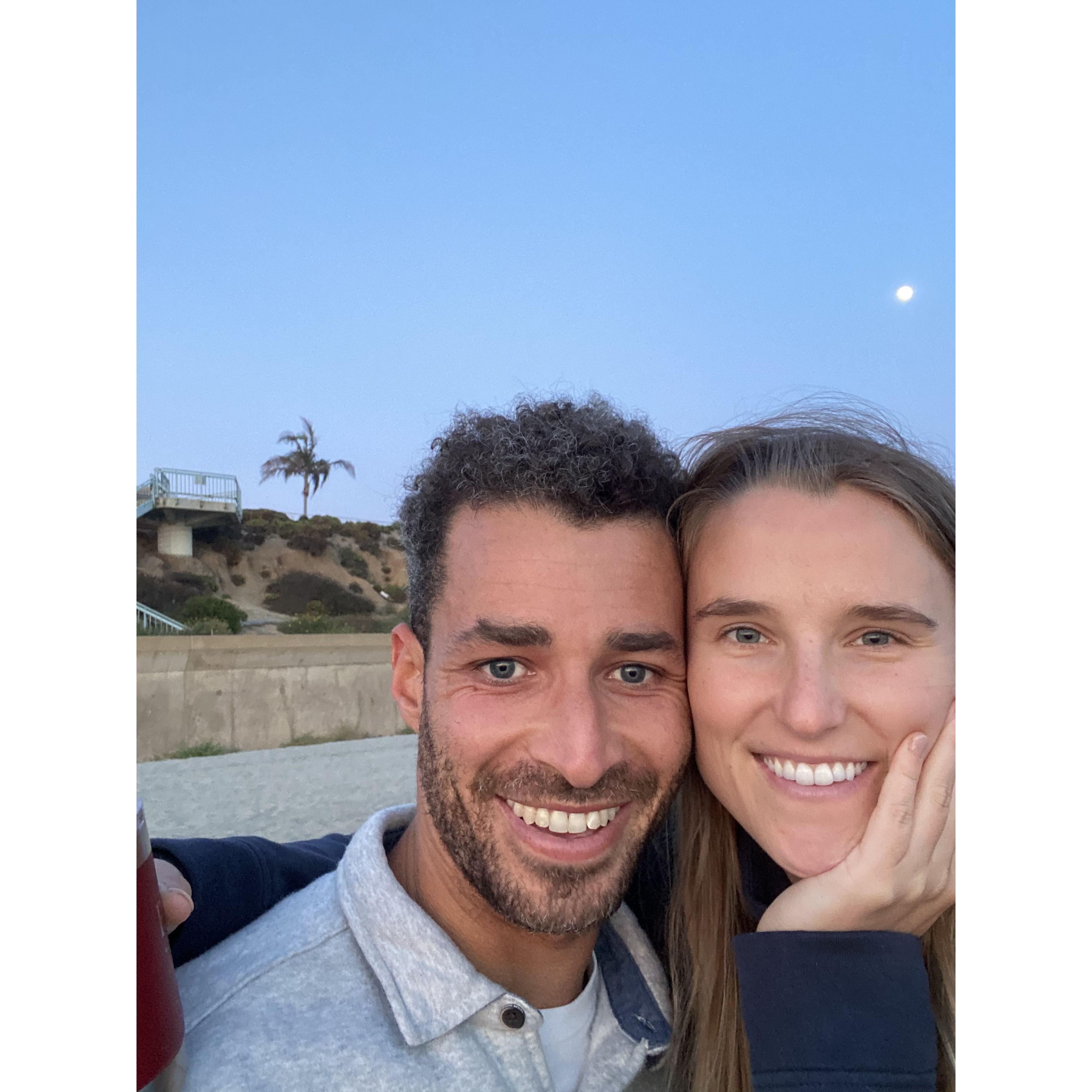 Moon rise at the beach