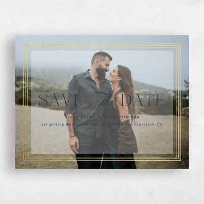 Midnight Blue Wedding Save the Date - Teagan Photo Foil