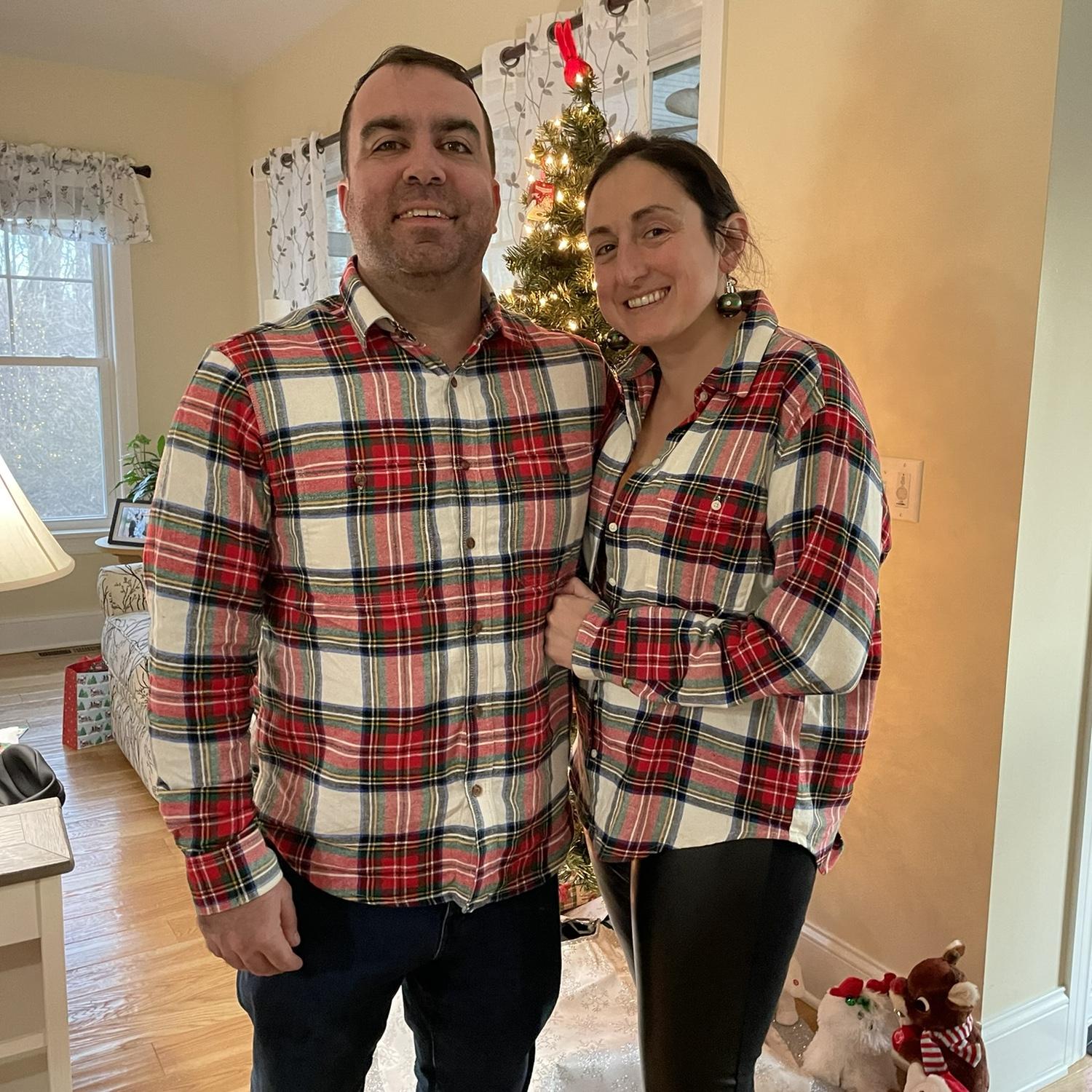 Christmas 2023 - Andy agreed to matching outfits!