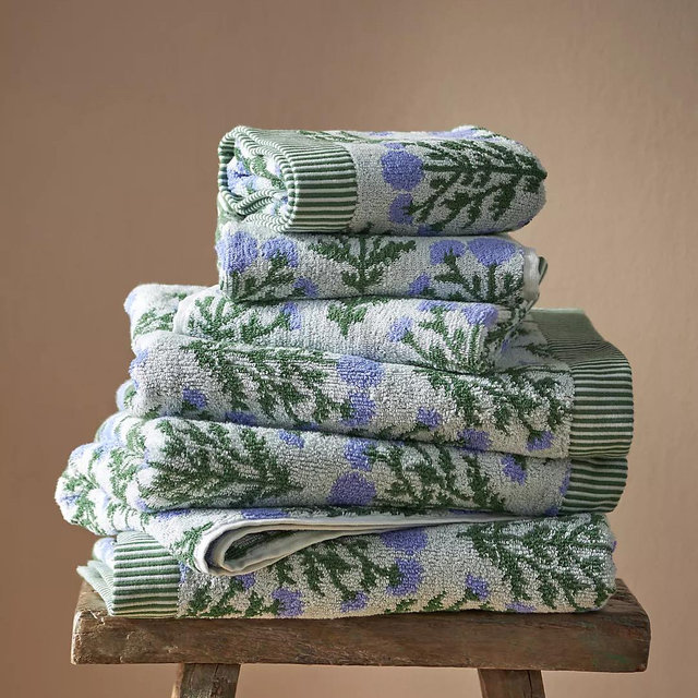 Blue Floral Bath Sheet