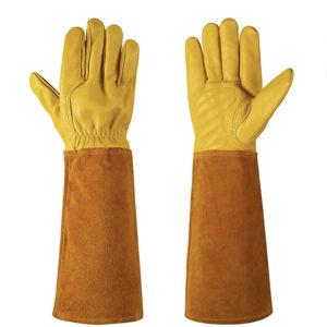 Thorn Proof Gardening Gloves for Men & Women (Butter Yellow,Small)