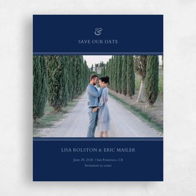 Navy, Blue Wedding Save the Date - Verona Portrait