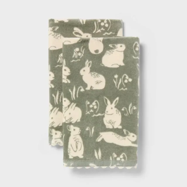 2pk Bunny Hand Towel Set - Threshold™