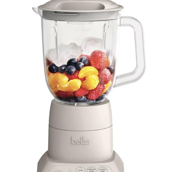 bella 10 Speed Countertop Blender, Juicer & Smoothie Maker, Fits-anywhere™ Kitchenware, Slim Flip & Store Design, Dishwasher Safe 48oz Capacity Pitcher & Lid, Stainless Steel Blade, 450 Watt, Oatmilk
