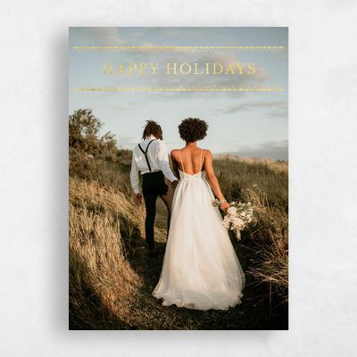 Yellow Standard Holiday Card - Nava Foil
