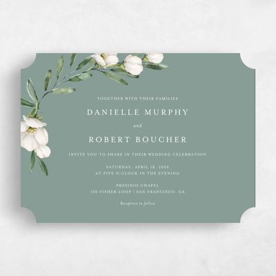 Green Ticket Wedding Invitation - Sundsvall Landscape