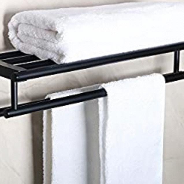 Matte black towel rack