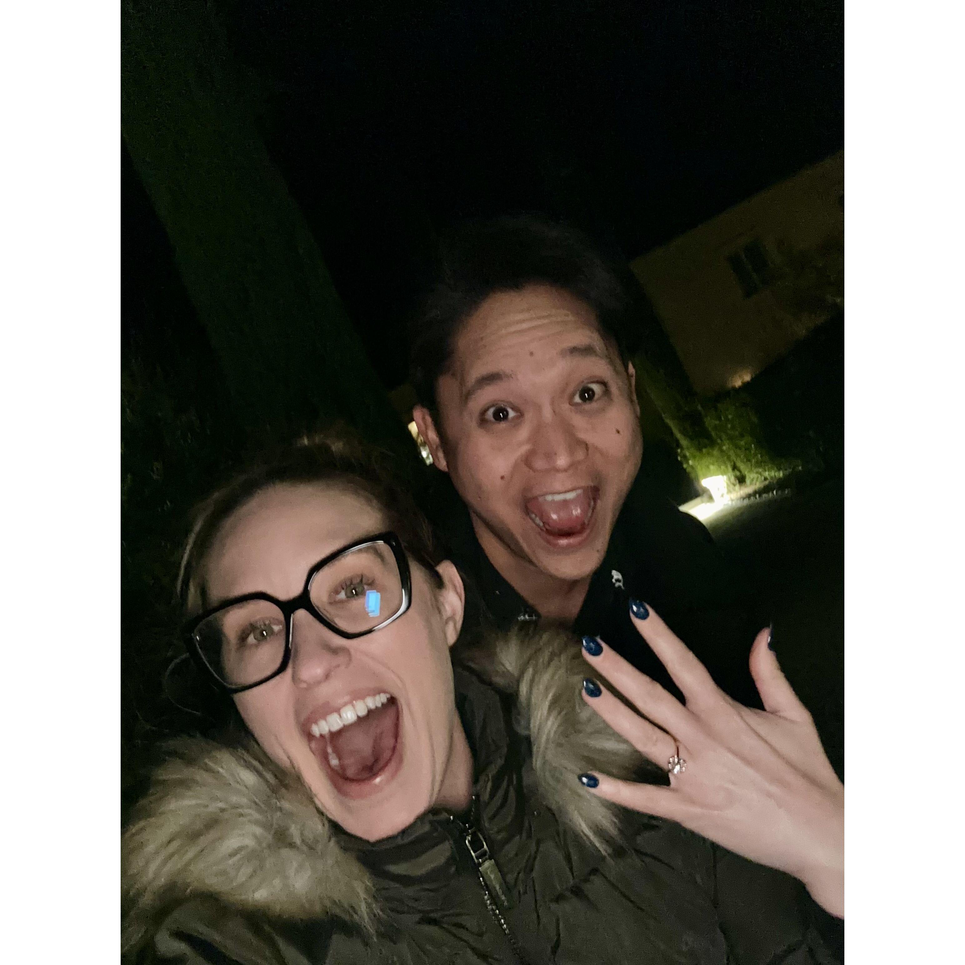 When Brandon first popped the question!