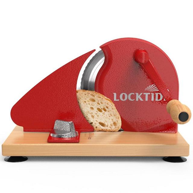 Manual Bread Slicer for Homemade Sourdough Bread, Hand Crank Bread Slicer With Scale Line, Suction Cup and Protective Cover, Adjustable Thickness