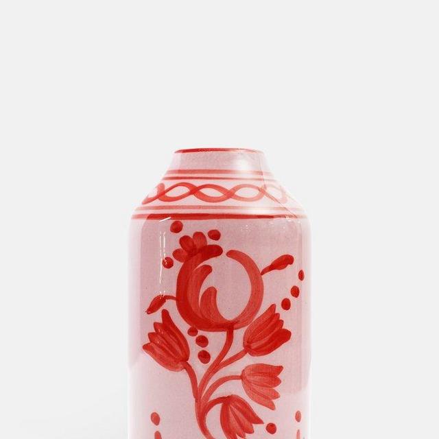 Genie In a Bottle Vase in Lilac and Red Floral