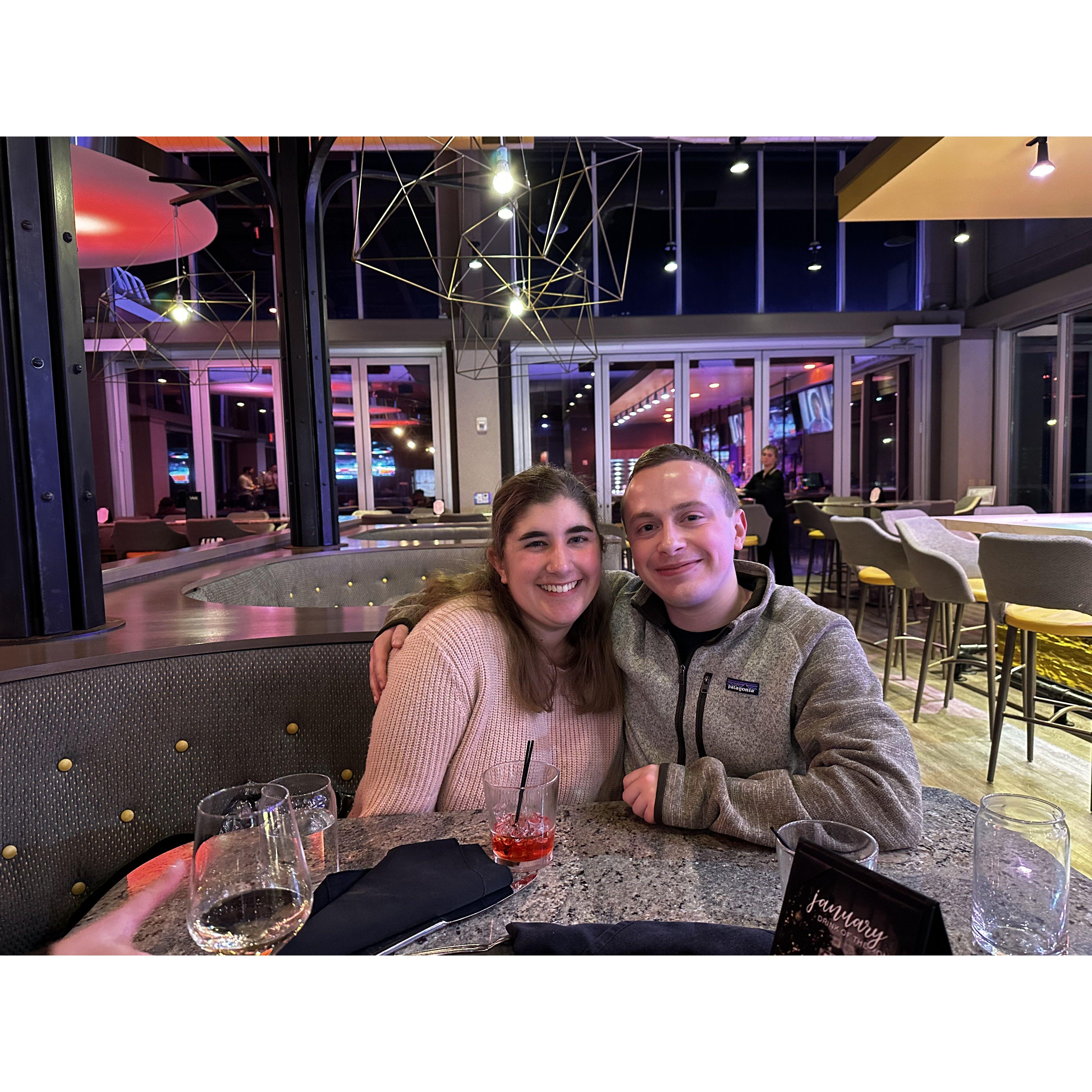 The first time Dylan met Claire's friends. The Vue, Iowa City, IA. Winter 2023.