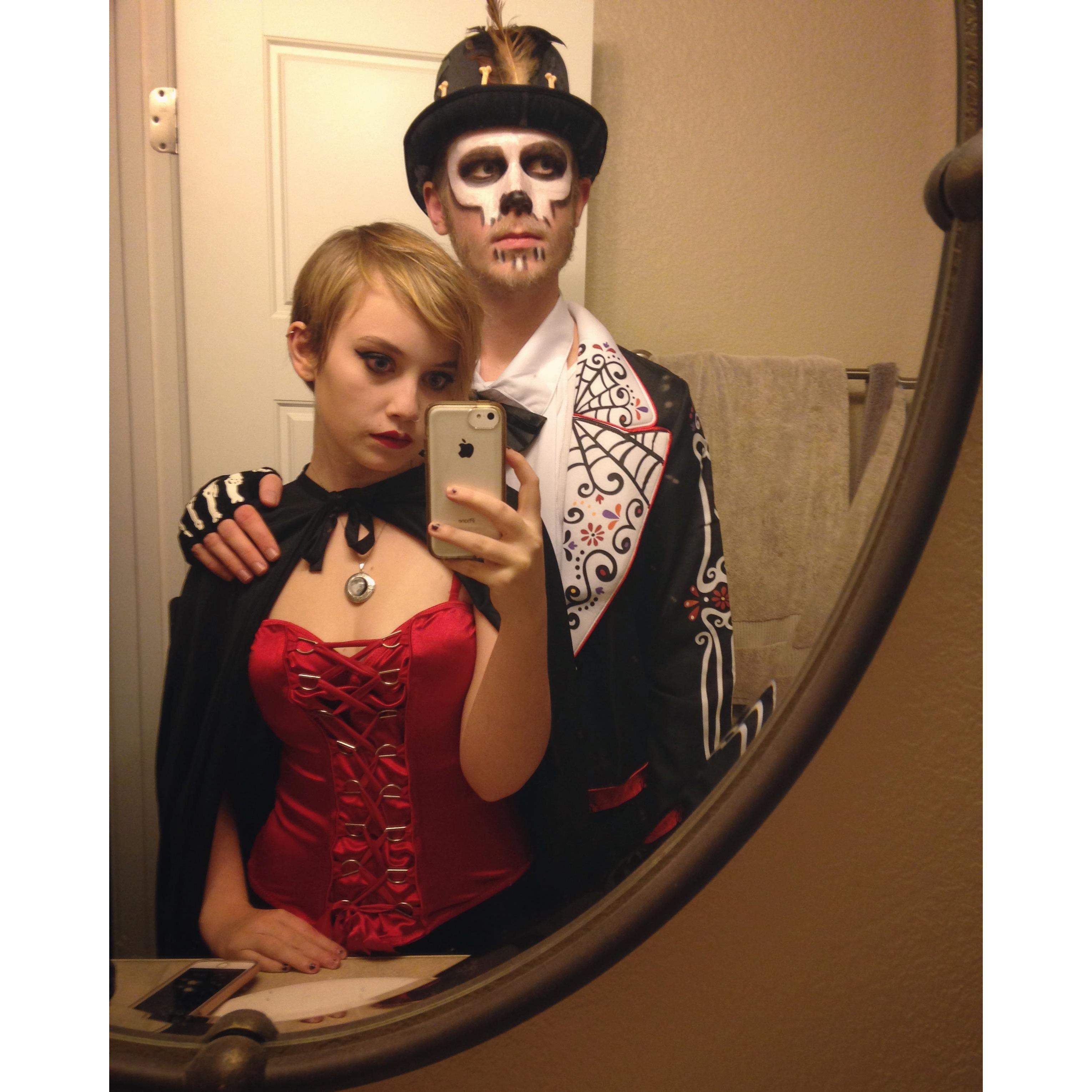 Maggie and Bruce's first Halloween together (their favorite holiday)
