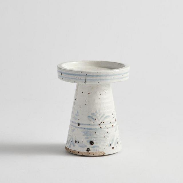 Chambray Patterned Ceramic Pillar Holders, 5"x6"