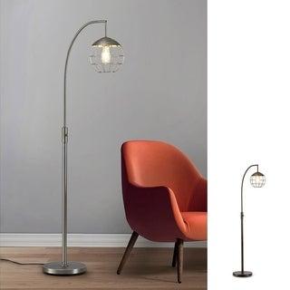 Metro-S Metal Wire Shade LED Dimmable Floor Lamp with Vintage LED Bulb - Bronze - Bronze