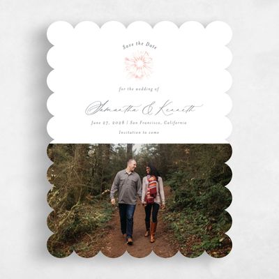 Orange Scalloped Wedding Save the Date - Hallberg Photo