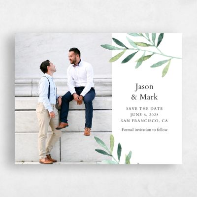 Green Simple Wedding Save the Date - Eastwick Vines