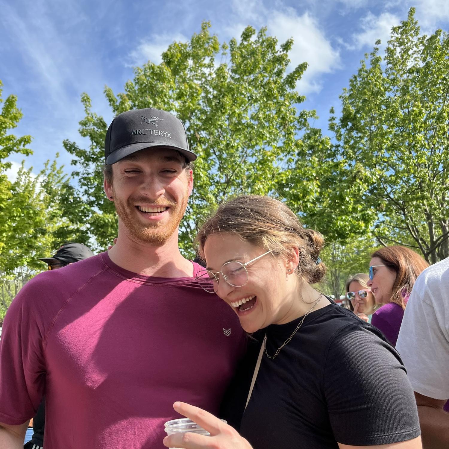 Having a giggle in the beer garden after Ski to Sea (We did not race lol). (2022)