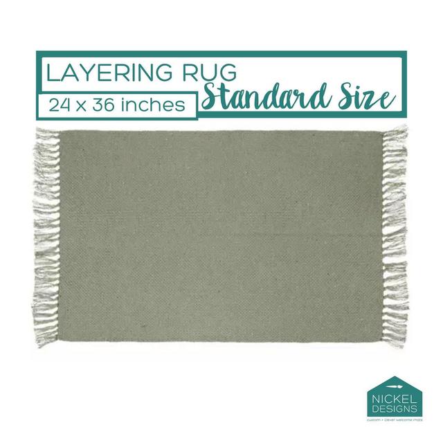 Sage Green Woven Rug, 24x36 Handwoven Accent Rug with Hand-Tied Fringe, Boho Farmhouse Decor, Entryway or Layering Rug, Green Porch Decor