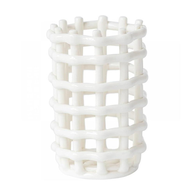 Sizikato Porcelain Toothbrush Holder for Bathroom, Hollow Ceramic Toothpaste Holder