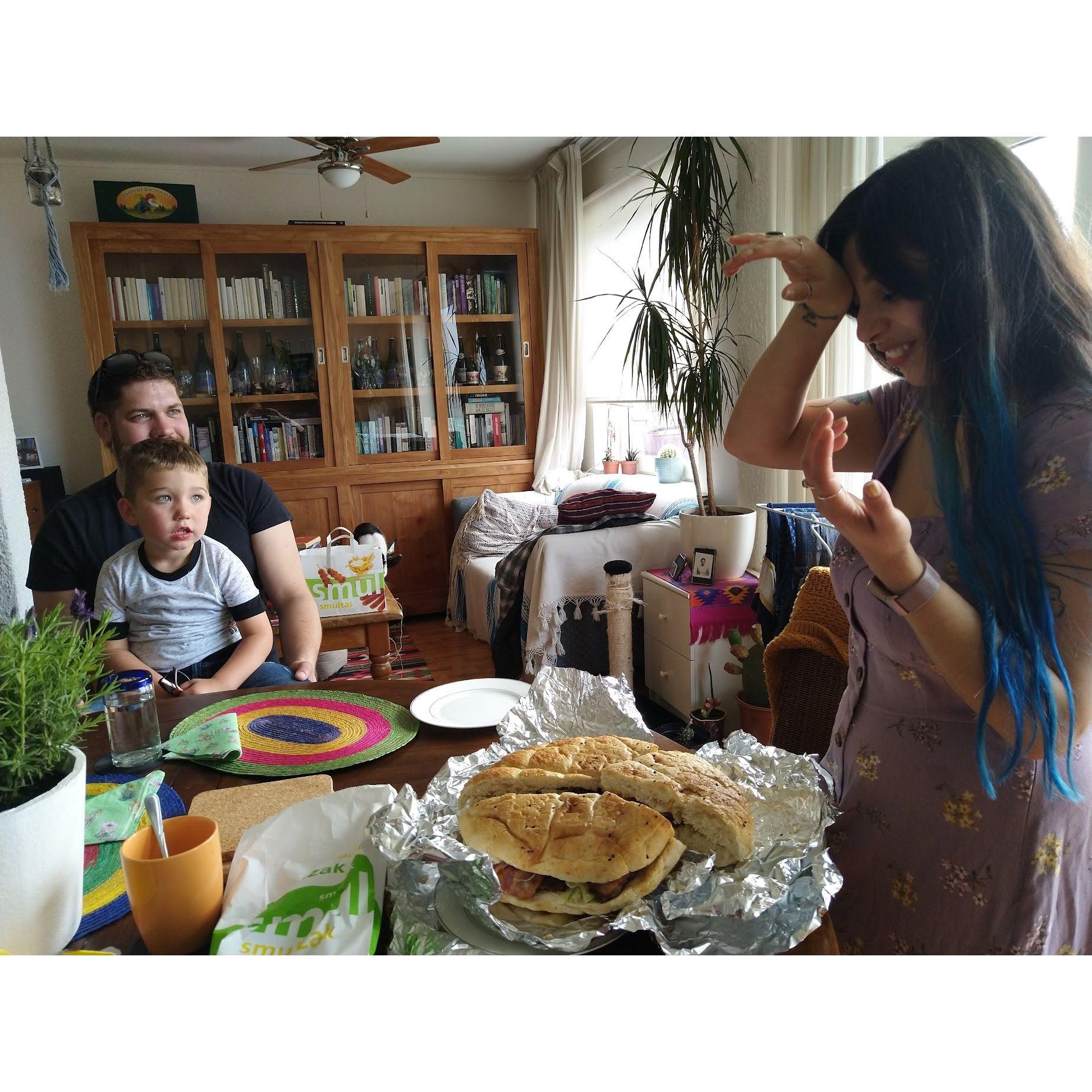 Lys asked for a burger-cake for her birthday... she got it!