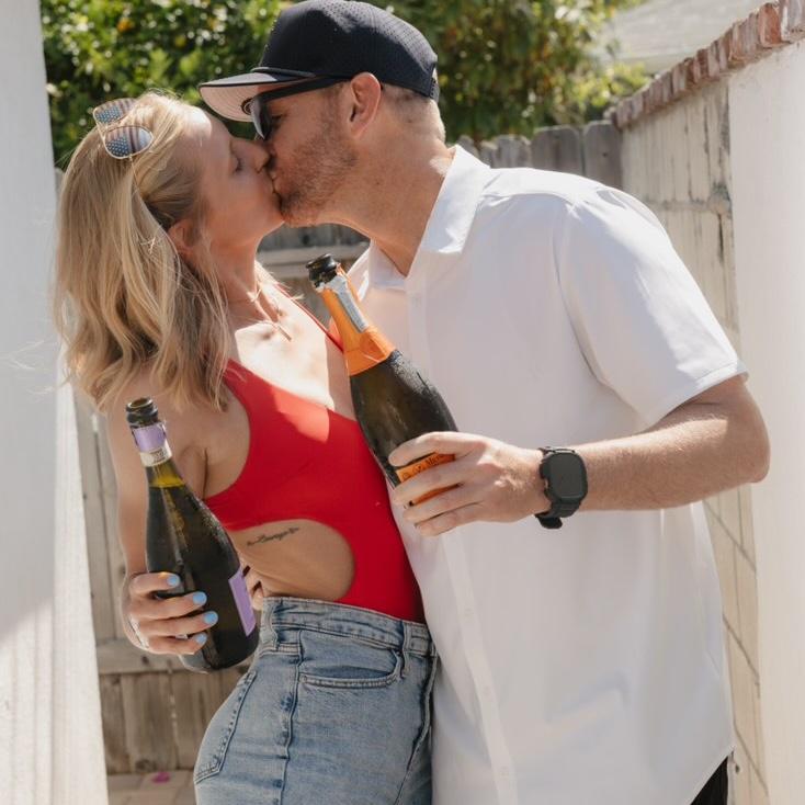 Popping bottles for the newly engaged.