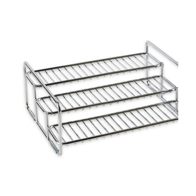RSVP International Stainless Steel 11" x 8.5" x 4" 3 Tier Spice/Can Rack