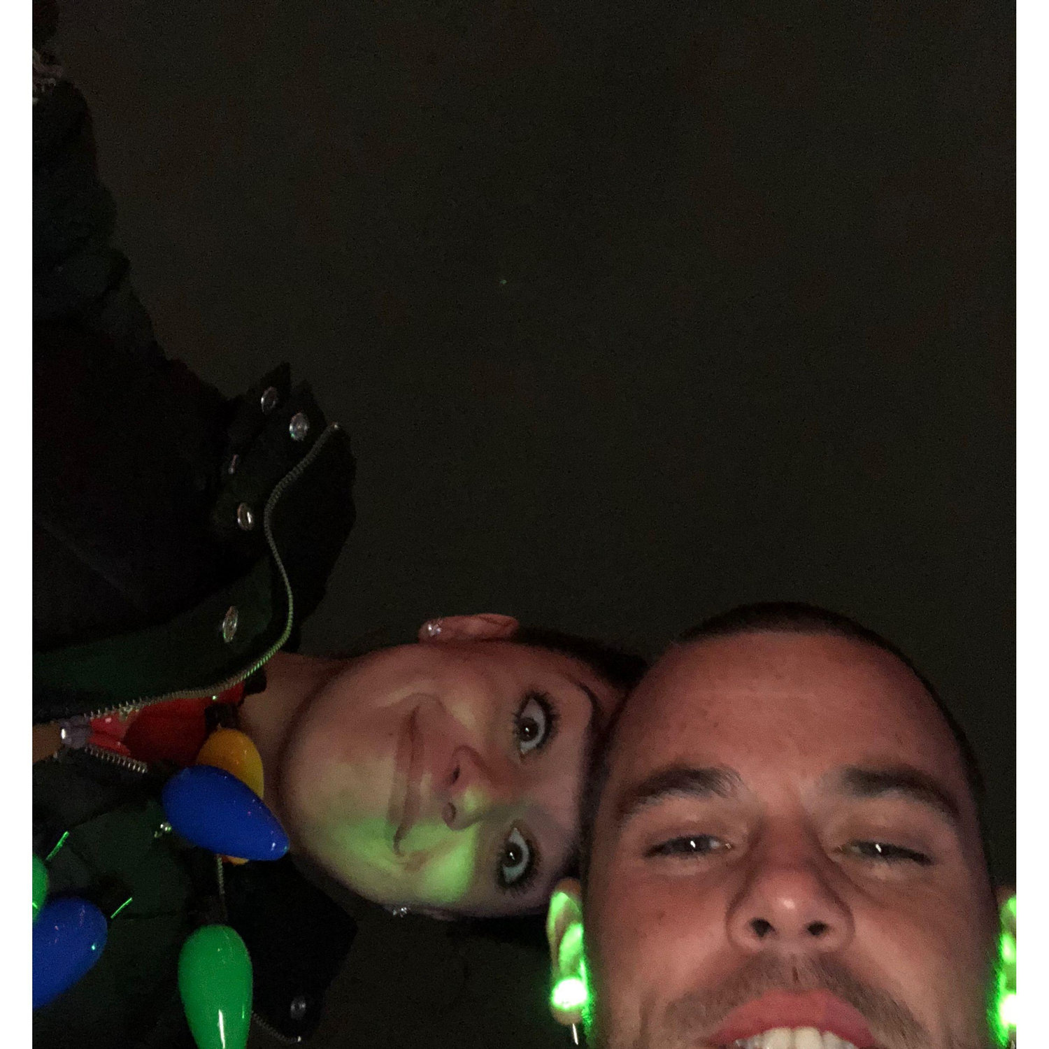 Our first photo together! Chantz thought he was being sneaky!!