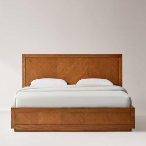 Thursen Chevron Bed - Warm Brown Oak - King