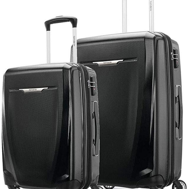 Samsonite Winfield 3 DLX Hardside Expandable Luggage with Spinners, Black, 2-Piece Set (20/25)