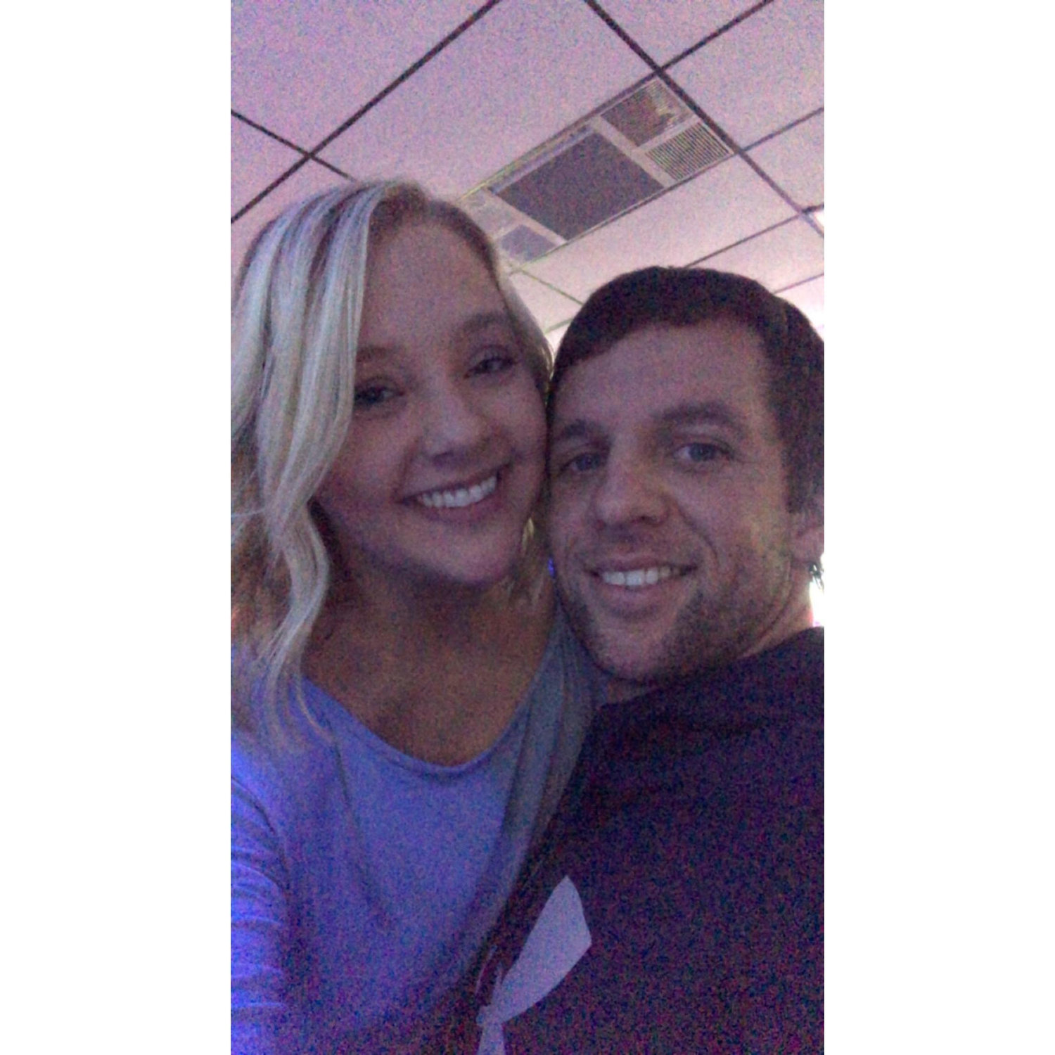 Our first time bowling together. 😊 Justin won. 😂