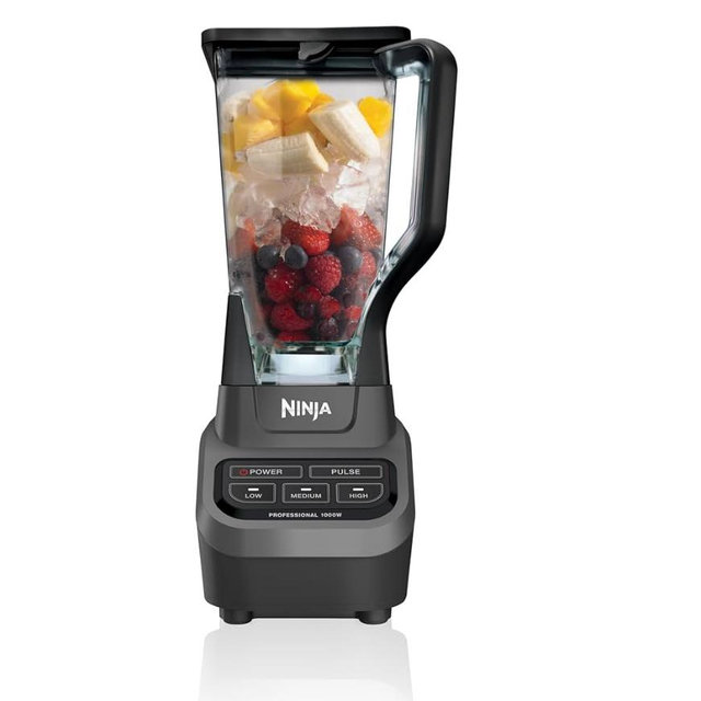 Ninja Professional Blender, Smoothie Blender, Drink Mixer, Grinder, Ice Crusher, Frozen Fruit Blending | Professional 1000 W Power, Total Crushing ™ Technology, XL 72-oz. Pitcher Black, Grey, BL610