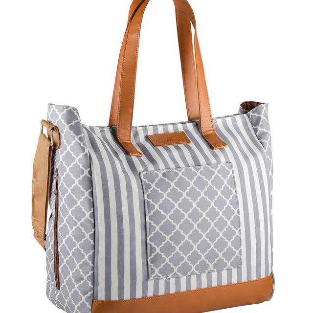 Diaper Bag by Blessed Momma - Designer Aventura Tote - W/ Large Striped Changing Pad - Insulated Pocket