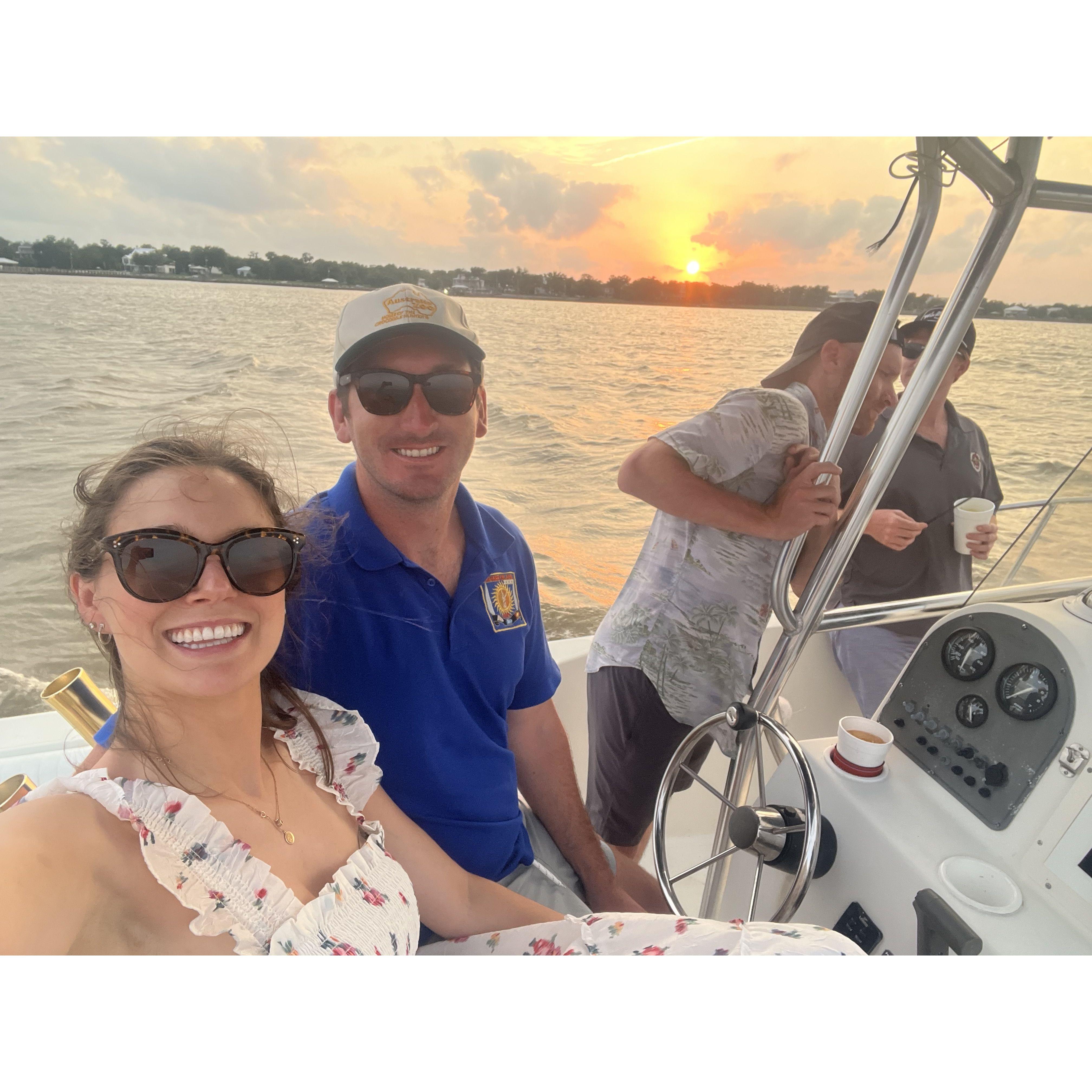 On the boat in Bay St. Louis