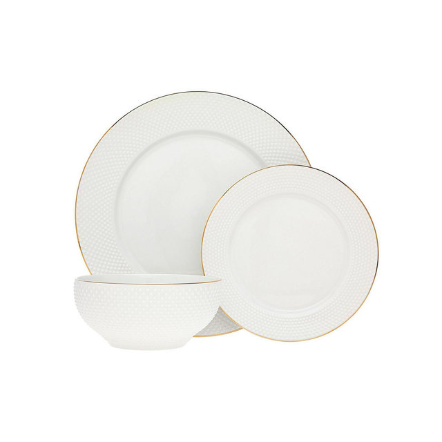 Godinger Pique 18 Piece Dinnerware Set, Service for 6